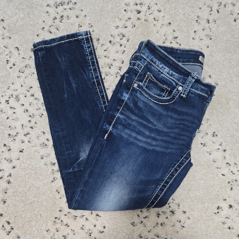 BKE Women's Skinny Jeans - Dark Blue Wash
